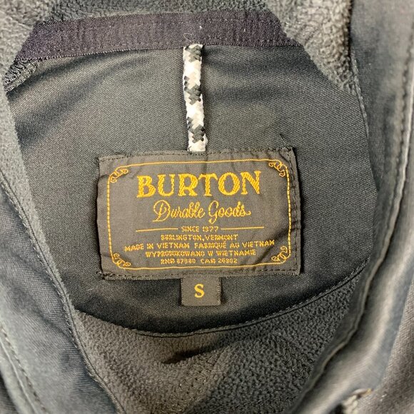 Burton Mens Sweater Small Black Crown Bonded Pullover Hoodie Snowboarding Logo - Picture 3 of 9